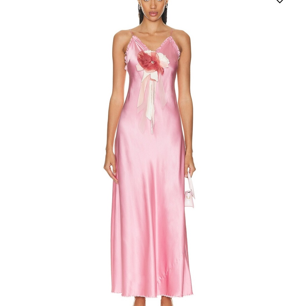 LoveShackFancy Pink Satin Chemise